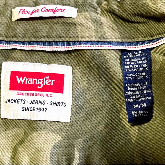 Wrangler, sturdy, long sleeve, camo button down. - Picture 2 of 2